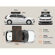Miniature Tente de toit - LITE 2.0 - ORANGE - TentBox N° 11