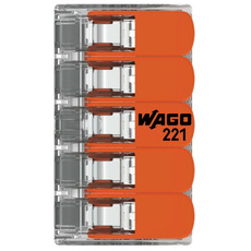 Miniature Borne de raccordement 5 câbles avec levier - A L'UNITE - 221-615 - WAGO N° 1