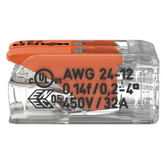 Miniature Borne de raccordement 2 câbles avec levier - A L'UNITE - 221-412 - WAGO N° 1