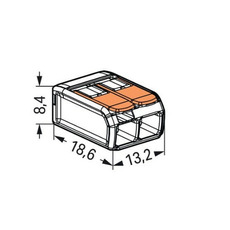 Miniature Borne de raccordement 2 câbles avec levier - LOT DE 20 - 221-412 - WAGO N° 2