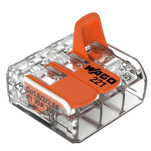 Borne de raccordement 3 câbles avec levier - LOT DE 10 -221-613 - WAGO