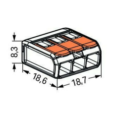 Miniature Borne de raccordement 3 câbles avec levier - Lot de 25 - 221-413 - WAGO N° 1