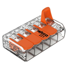 Borne de raccordement 5 câbles avec levier - A L'UNITE - 221-415 - WAGO