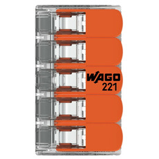 Miniature Borne de raccordement 5 câbles avec levier -LOT DE 5 - 221-415 - WAGO N° 4