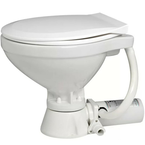 WC électrique compact 24V à broyeur – cuvette porcelaine, lunette plastique Soft Close blanche – OSCULATI