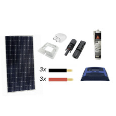 Miniature Kit solaire COMPLET- pwm Camping-car - Panneau 130W, contrôleur de charge, câblage et fixation N° 0