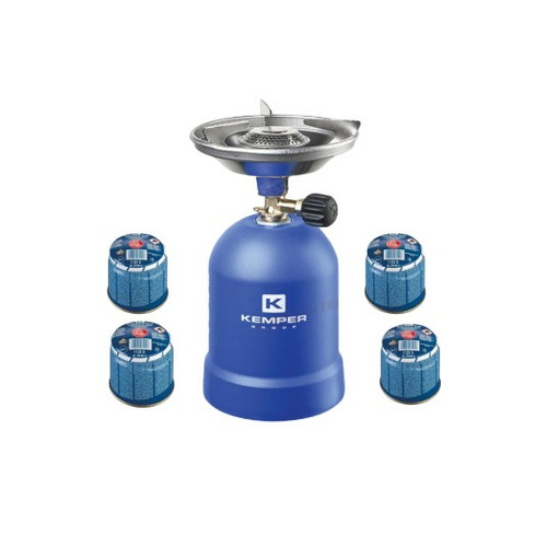 Réchaud à gaz portable + 4 CARTOUCHES - KEMPER