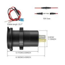 Miniature Prise charge rapide encastrable - USB-C (x2) + USB-A (x1) - avec voltmètre LED et interrupteur N° 2