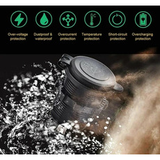 Miniature Prise charge rapide encastrable - USB-C (x2) + USB-A (x1) - avec voltmètre LED et interrupteur N° 4