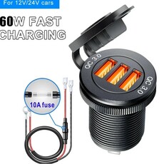 Miniature Prise charge rapide encastrable USB-A (x3) N° 2