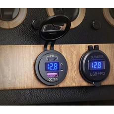 Miniature Prise charge rapide encastrable - USB + USB-C - Voltmètre intégré  N° 1