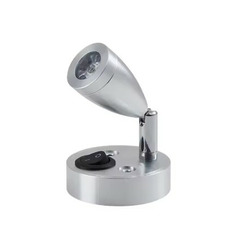 Lampe de lecture LED 12V avec interrupteur et tête orientable 360° - ARGENT - LUMIERE CHAUDE