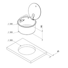 Miniature EVIER ROND Ø 300 MM AVEC COUVERCLE - CAN  N° 1