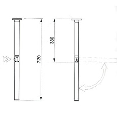 Miniature Pied de table pliant Astro 1 -  720 x 40 x 32 mm -  N° 1