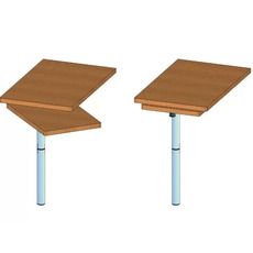 Miniature PIED DE TABLE - 7352 ILSE - 375/756 mm- DOUBLE PLATEAU PIVOTANT 360° - ANTHRACITE  N° 2