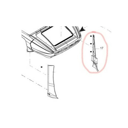 ATTENTION Produit imparfait | Pied de cabine châssis Ford – Coté gauche – BLANC 249 – Pour Challenger Profilé
