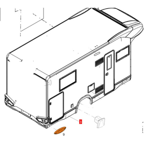 Bas de Caisse Arrière Challenger Droit pour 2020 Graphite 308