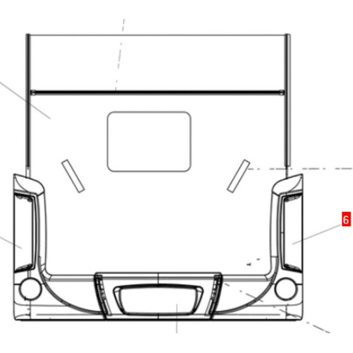 Montant arrière droit avec enjoliveur pour Caravane Caravelair Rubis de 2019