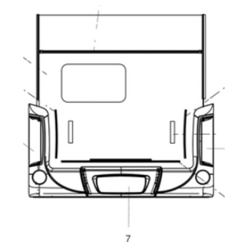 Bandeau arrière noir - caravanes Caravelair Rubis (modèle 2019).