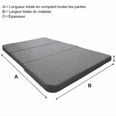Miniature Matelas camping-car - Lit Central -   145 x 195 cm - 10 cm Mousse Haute Densité ( 25 kg/m³ ) N° 1