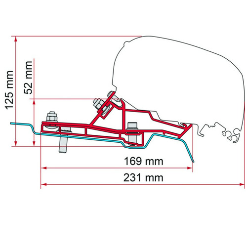 KIT ADAPTATEUR POUR FORD TRANSIT - VAN H2L3 320  - F80S - FIAMMA