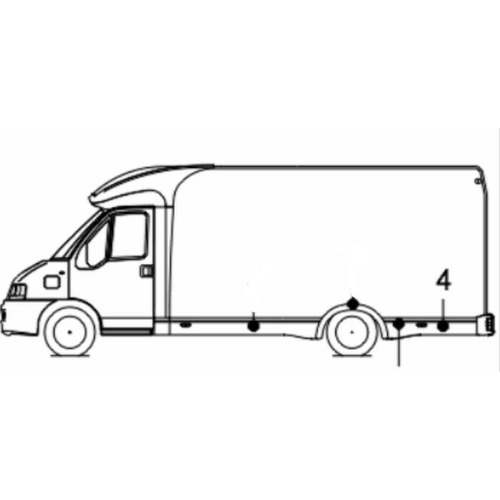 Bas de caisse arrière gauche – Chausson Flash 04 (2007) | Repère 4 - TRIGANO