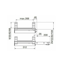 Miniature Marchepied coulissant manuel 400mm Aluminium anodisé - TEKNO CAMP N° 2