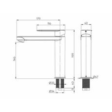 Miniature Robinet mitigeur rabattable Style série Black - OSCULATI N° 1