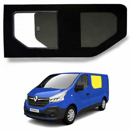 Baie coulissante 1116x598mm - AVANT DROITE - VERRE TEINTÉ - TRAFIC 3 / NV300 / PRIMASTAR (DEPUIS 2014)