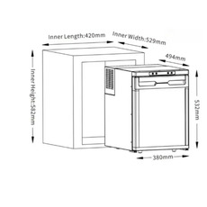 Miniature RÉFRIGÉRATEUR À COMPRESSEUR 50L - 12/24V & 230V - ENCASTRABLE - PUNDMANN N° 1