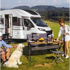 Miniature TABLE BAMBOU/ALU MENDOZA ENROULABLE -  80x60cm - CARBEST N° 5