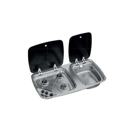 Réchaud - 3 FEUX - 525 x 170 x 350 mm - SANS ALLUMAGE - NOIR - DOMETIC