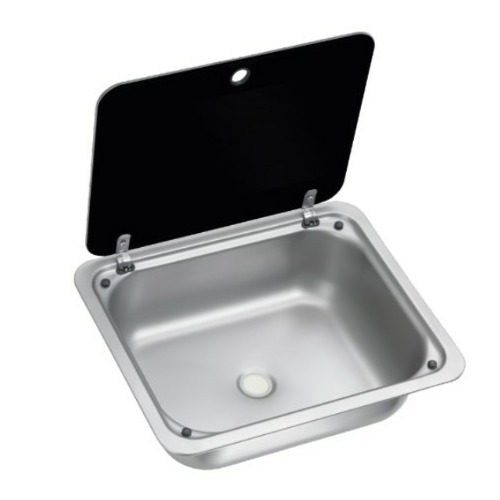 Evier Carré  CE99-B410 – Avec Couvercle en Verre Noir - DOMETIC