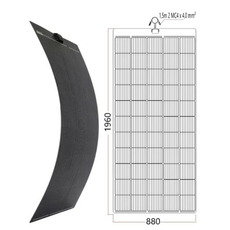 Miniature Panneau solaire SOUPLE PERC FLEX - 350W TEDLAR NOIR -  ETFE POLYMERE - ENERGIE MOBILE N° 3