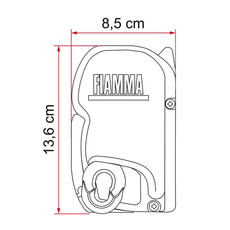 Miniature STORE F45S 3.5 METRES BOITIER TITANIUM TOILE BLUE - FIAMMA N° 4
