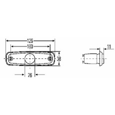 Miniature Feu de gabarit latéral orange 126x38 - HELLA N° 2