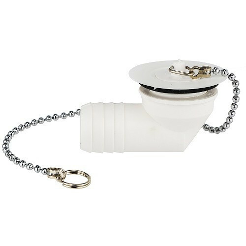 Bonde coudée avec bouchon et chainette 20 mm - ZADI - CHANTAL