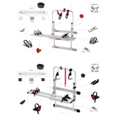 Pièces Détachées pour CARRY BIKE 200 DJ  DUCATO Aprés 2000 et < 2006 02093A65A (ALU NOIR) OU 02093-65-(ALU ROUGE) - FIAMMA