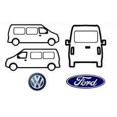 Baies en verre teinté sécurit pour Volkswagen Caddy Maxy 2004-2016 / 2015-2020 / 2008-2020 /  2021