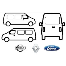Baies en verre teinté sécurit pour Renault Trafic 2002-2015 / Nissan NV300 2015/ Nissan Primastar 2022 / Ford Transit Custom 7 / 2013-2022